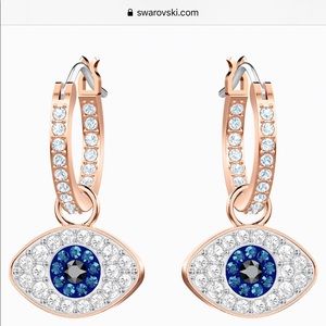 Authentic Swarovski 2 in 1 rose gold hoop earrings